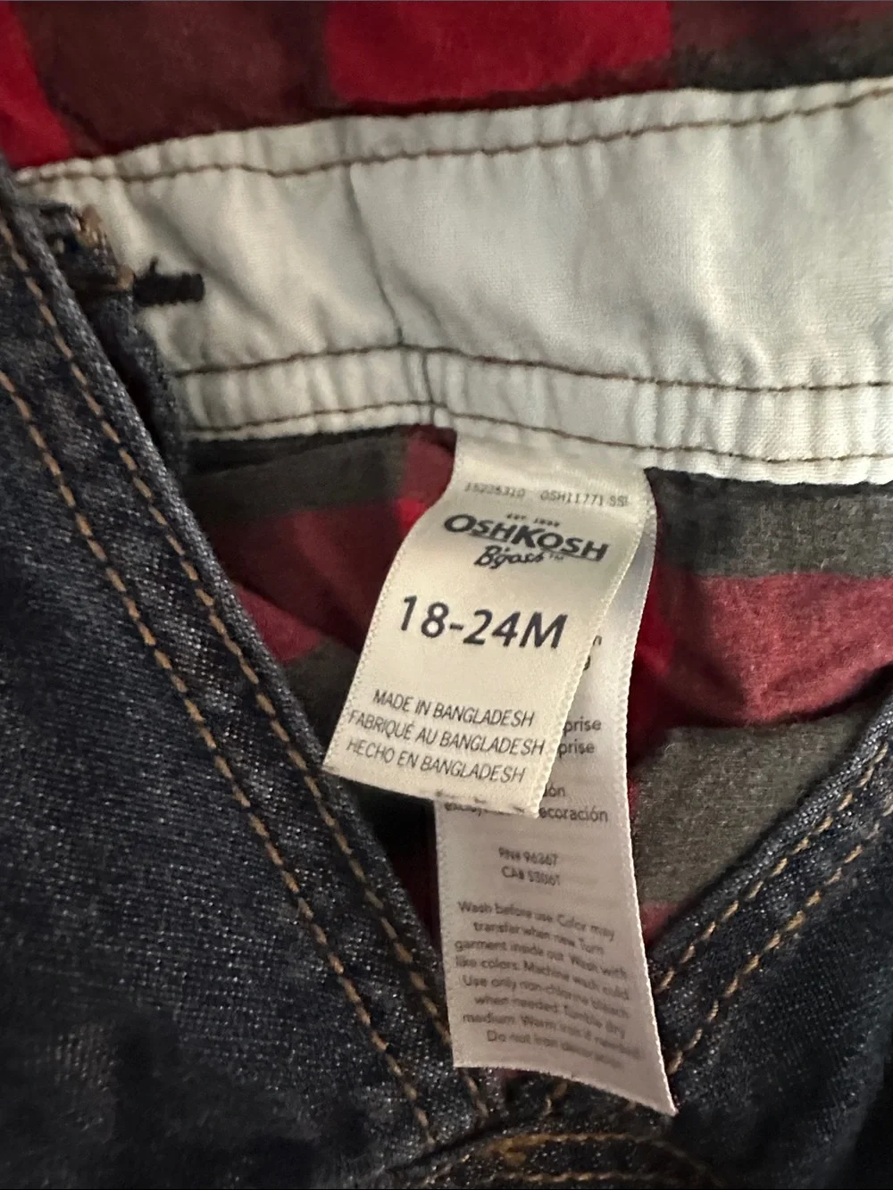 OshKosh B'gosh Brown Corduroy & Blue Denim Kids Overalls